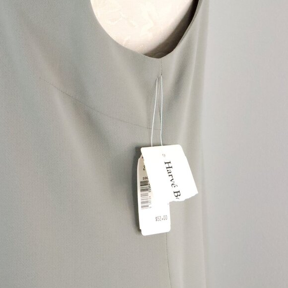 New Harvé Bernard Sport Women's 12 Sage Green Polyester Sleeveless Sheath Dress - Picture 6 of 12